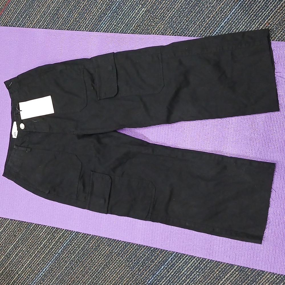 NWT Zara Black Cargo Pants Size 0 - Picture 2 of 6